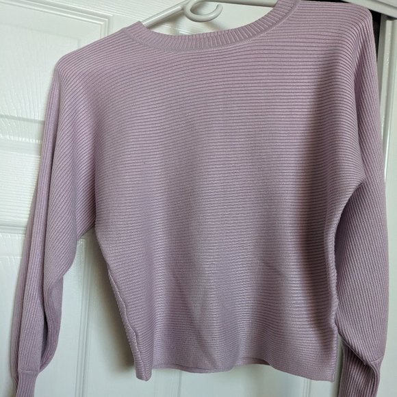 LILAC LAVENDER RIBBED SWEATER - PINK ROSE VINTAGE BRAND - WOMEN'S XS - Picture 3 of 7